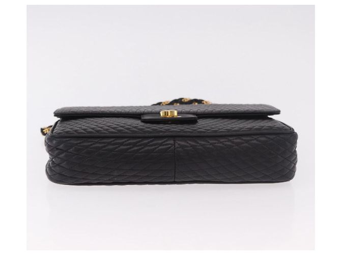 Borsa a Spalla con Catena BALLY in Pelle Nera e Oro Auth kk687A Nero D'oro - vista 5