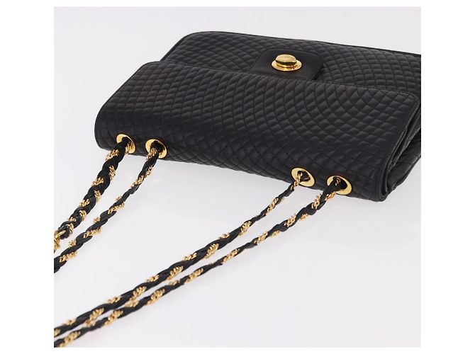 Borsa a Spalla con Catena BALLY in Pelle Nera e Oro Auth kk687A Nero D'oro - vista 6