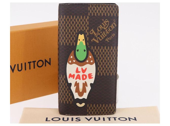 LOUIS VUITTON Damier Ebene Giant LV NIGO Portefeuille Braza Auth 185414SAV - vista 12