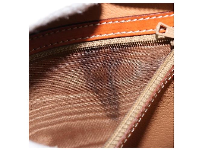 Céline Borsa CELINE Macadam Canvas PVC Pelle Marrone Oro Auth ep14779 D'oro - vista 11
