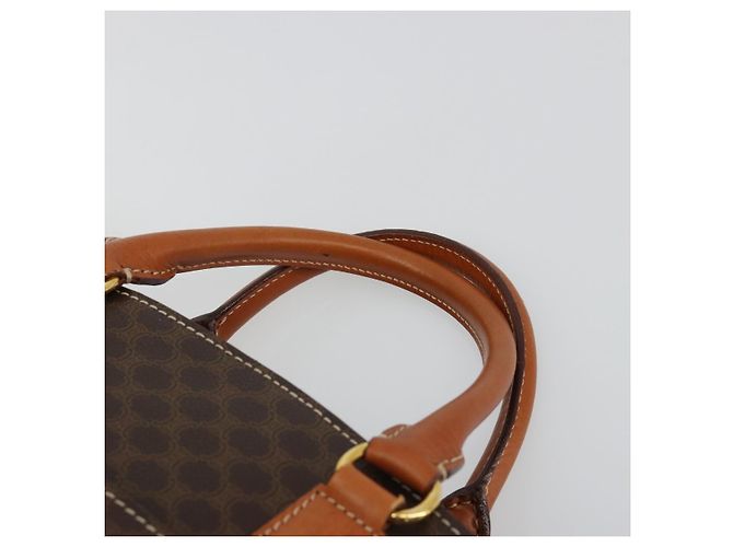 Céline Borsa CELINE Macadam Canvas PVC Pelle Marrone Oro Auth ep14779 D'oro - vista 14