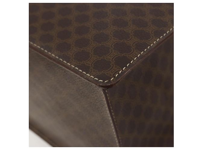 Céline Borsa CELINE Macadam Canvas PVC Pelle Marrone Oro Auth ep14779 D'oro - vista 17