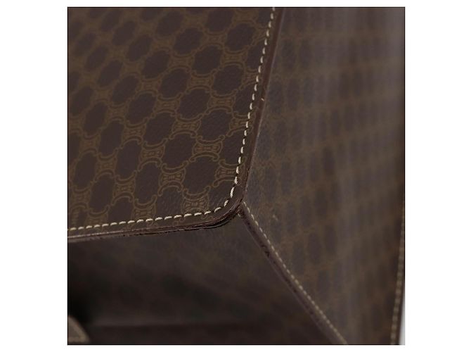Céline Borsa CELINE Macadam Canvas PVC Pelle Marrone Oro Auth ep14779 D'oro - vista 18