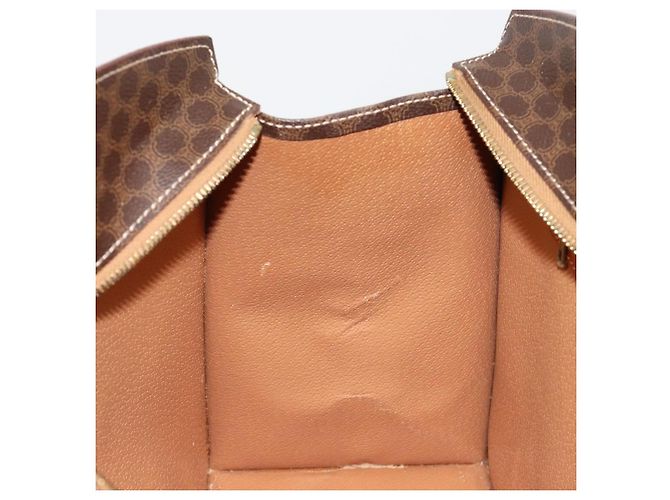 Céline Borsa CELINE Macadam Canvas PVC Pelle Marrone Oro Auth ep14779 D'oro - vista 24