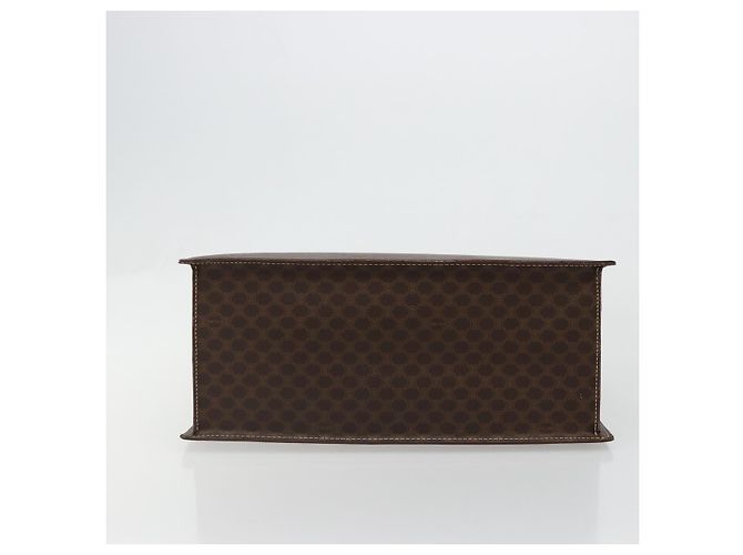 Céline Borsa CELINE Macadam Canvas PVC Pelle Marrone Oro Auth ep14779 D'oro - vista 5