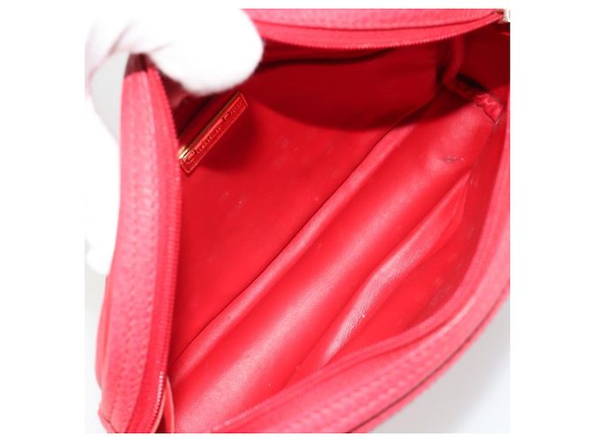 Borsa a tracolla Christian Dior in pelle rossa oro Auth ti3976 Rosso D'oro - vista 12