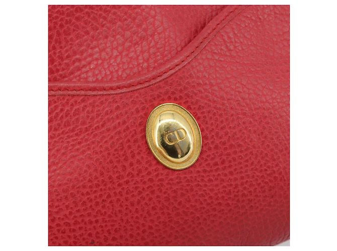 Borsa a tracolla Christian Dior in pelle rossa oro Auth ti3976 Rosso D'oro - vista 18