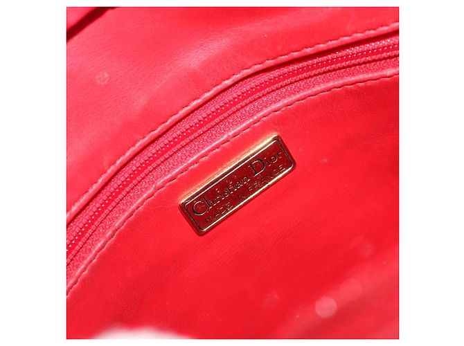 Borsa a tracolla Christian Dior in pelle rossa oro Auth ti3976 Rosso D'oro - vista 19