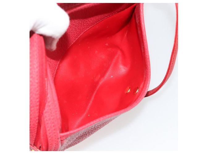 Borsa a tracolla Christian Dior in pelle rossa oro Auth ti3976 Rosso D'oro - vista 24