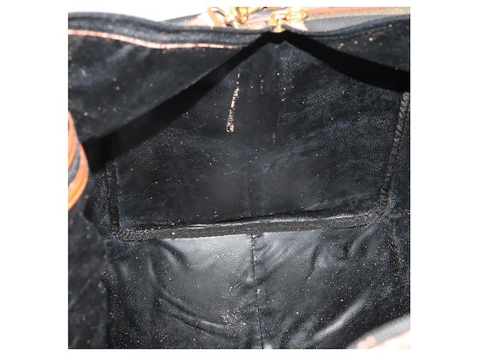 Pequin Borsa Boston FENDI Pecan Canvas PVC 2way Black Brown Auth 182068 Marrone Nero - vista 24