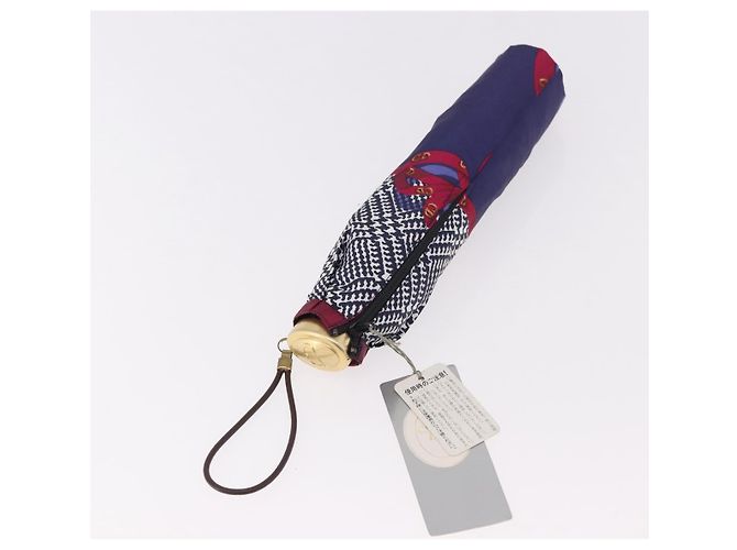 Christian Dior Folding Umbrella Polyester Made by Kanebo Navy Gold Auth 184397M Golden Navy blue - view 12