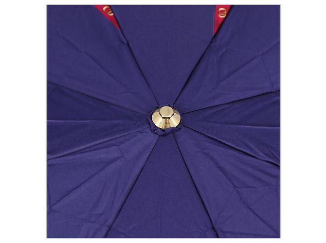 Christian Dior Folding Umbrella Polyester Made by Kanebo Navy Gold Auth 184397M Golden Navy blue - view 3
