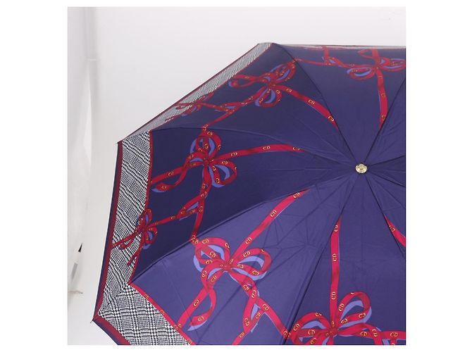 Christian Dior Folding Umbrella Polyester Made by Kanebo Navy Gold Auth 184397M Golden Navy blue - view 4