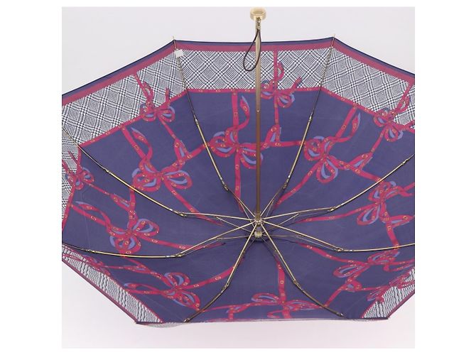 Christian Dior Folding Umbrella Polyester Made by Kanebo Navy Gold Auth 184397M Golden Navy blue - view 8