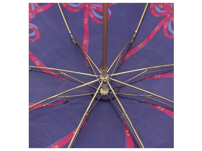 Christian Dior Folding Umbrella Polyester Made by Kanebo Navy Gold Auth 184397M Golden Navy blue - view 9