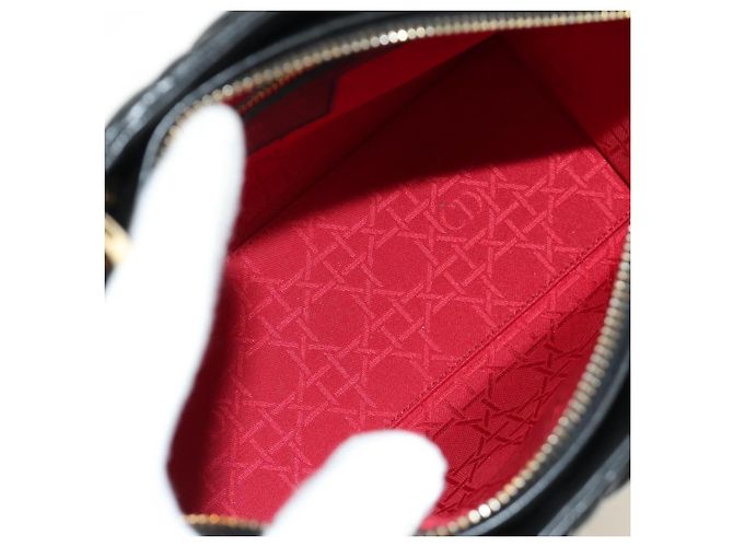 Borsa Christian Dior Lady Dior in pelle di agnello 2way Nera Oro Auth BA13408V Nero D'oro - vista 10