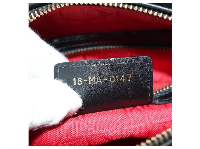 Borsa Christian Dior Lady Dior in pelle di agnello 2way Nera Oro Auth BA13408V Nero D'oro - vista 11