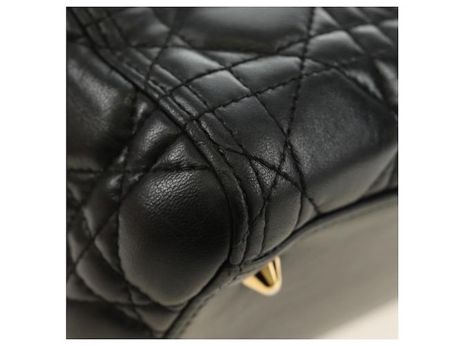 Borsa Christian Dior Lady Dior in pelle di agnello 2way Nera Oro Auth BA13408V Nero D'oro - vista 16