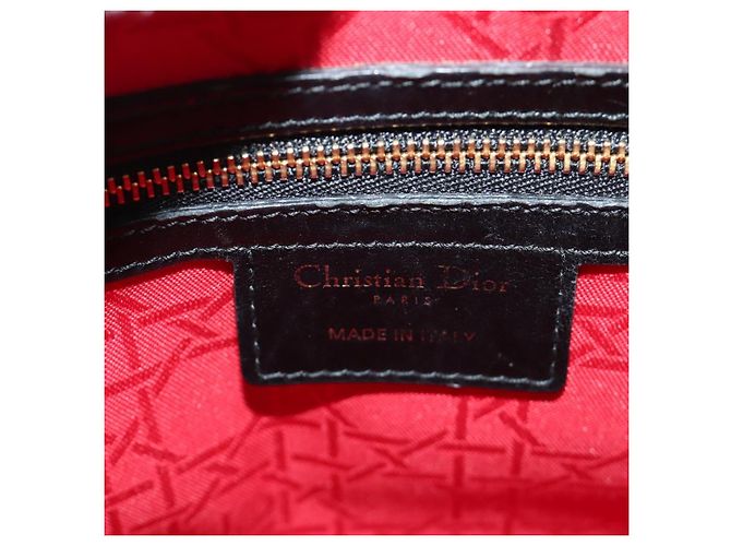 Borsa Christian Dior Lady Dior in pelle di agnello 2way Nera Oro Auth BA13408V Nero D'oro - vista 23