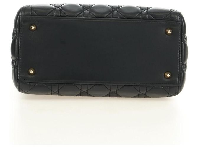 Borsa Christian Dior Lady Dior in pelle di agnello 2way Nera Oro Auth BA13408V Nero D'oro - vista 5