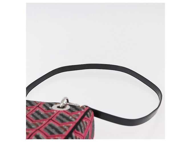 Borsa Tote Lady Dior Cannage Christian Dior paillettes 2way Rosa Argento Auth 184845SM - vista 15