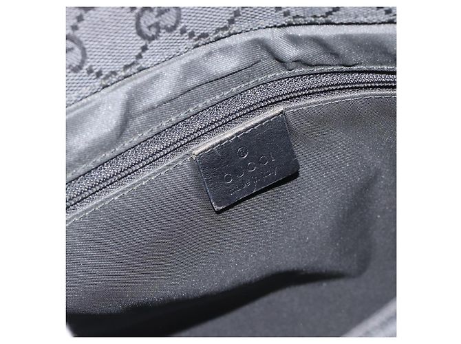 Borsa GUCCI GG Canvas Bamboo Nera Argento 002 1016 Auth ka4657 Nero - vista 10