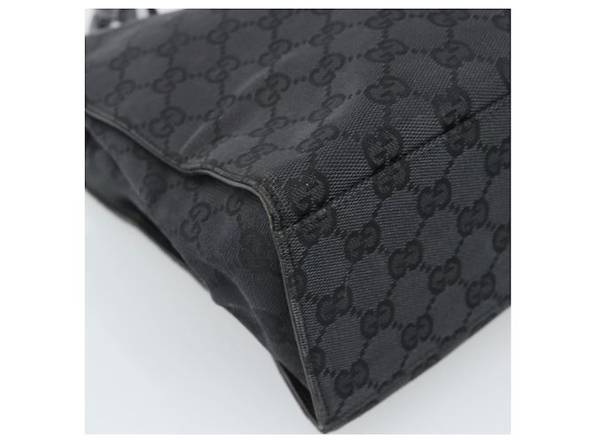 Borsa GUCCI GG Canvas Bamboo Nera Argento 002 1016 Auth ka4657 Nero - vista 14