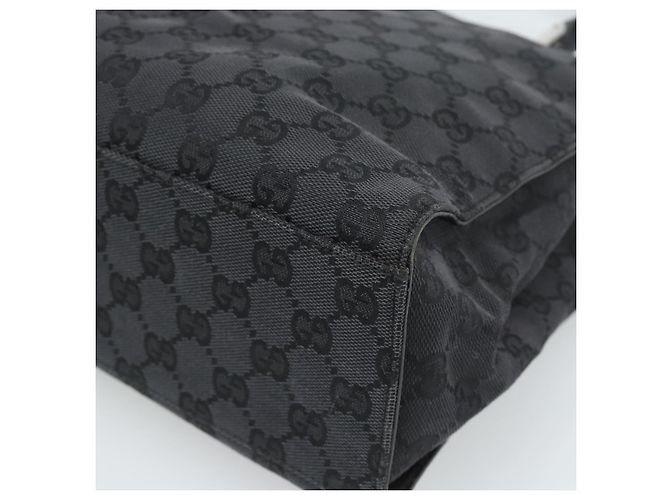 Borsa GUCCI GG Canvas Bamboo Nera Argento 002 1016 Auth ka4657 Nero - vista 15