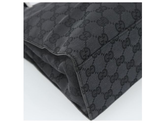 Borsa GUCCI GG Canvas Bamboo Nera Argento 002 1016 Auth ka4657 Nero - vista 16