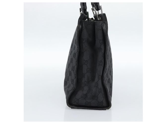 Borsa GUCCI GG Canvas Bamboo Nera Argento 002 1016 Auth ka4657 Nero - vista 3