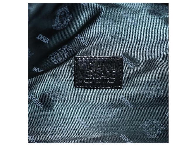 Borsa a Mano Gianni Versace Vanity Pelle Nera e Oro Auth bs35548 Nero D'oro - vista 11