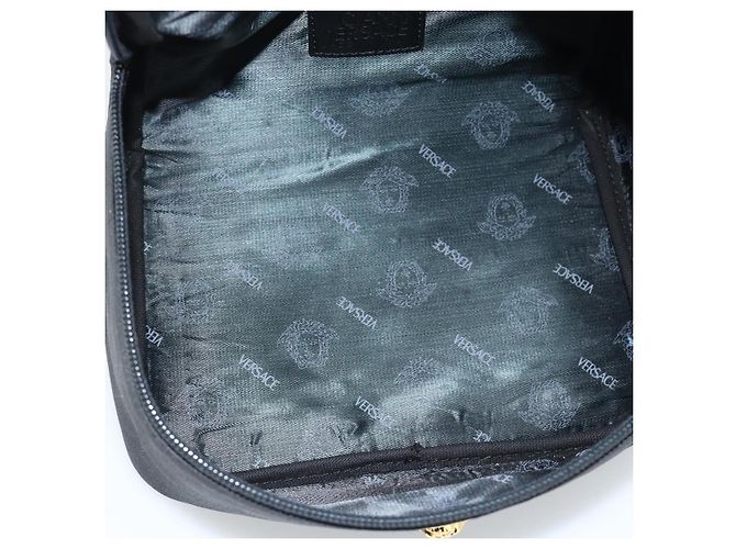 Borsa a Mano Gianni Versace Vanity Pelle Nera e Oro Auth bs35548 Nero D'oro - vista 12