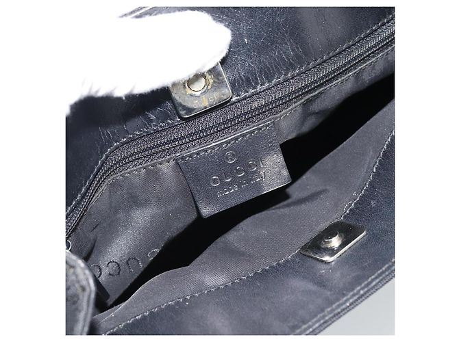 GUCCI Tote Bag Canvas Schwarz Silber 002 1075 Auth ti3969 - Ansicht 19