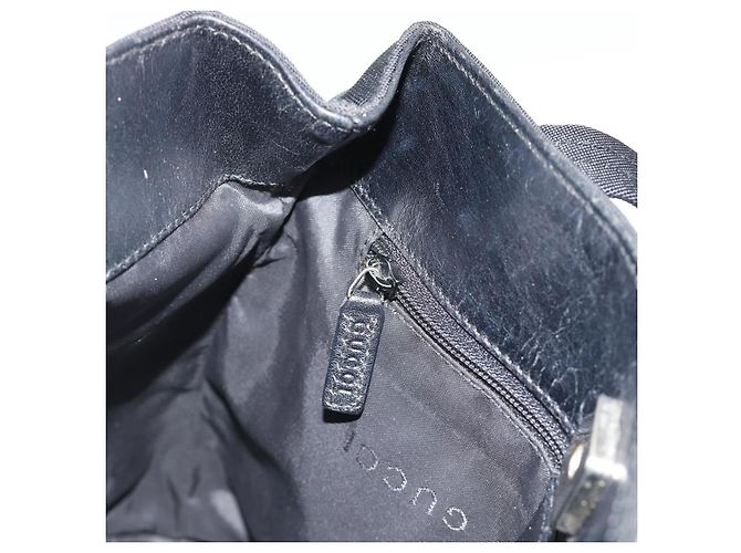 GUCCI Tote Bag Canvas Schwarz Silber 002 1075 Auth ti3969 - Ansicht 22