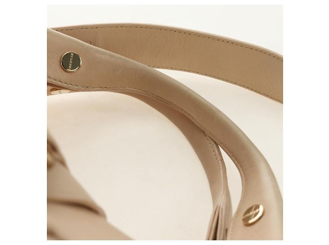 Bulgari Borsa BVLGARI Chandra in Pelle 2way Beige Gold Auth 184697A D'oro - vista 14