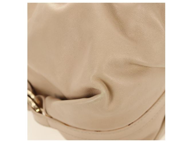 Bulgari Borsa BVLGARI Chandra in Pelle 2way Beige Gold Auth 184697A D'oro - vista 16