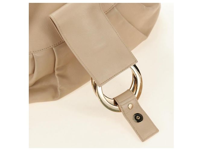 Bulgari Borsa BVLGARI Chandra in Pelle 2way Beige Gold Auth 184697A D'oro - vista 22