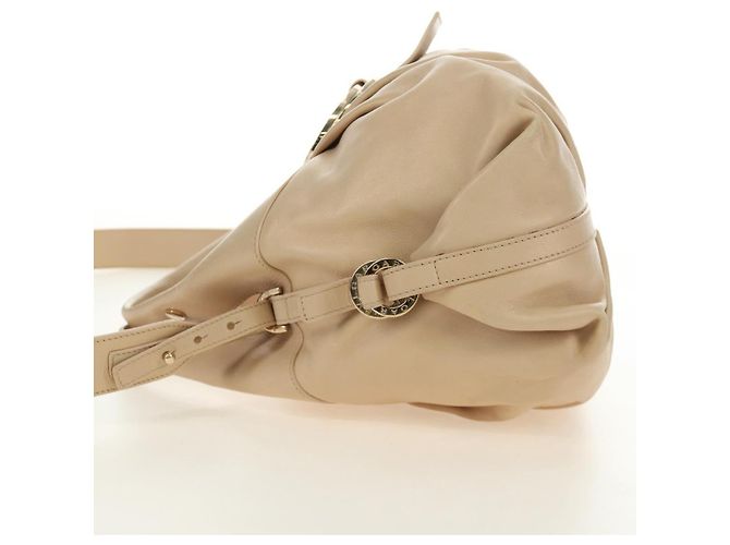 Bulgari Borsa BVLGARI Chandra in Pelle 2way Beige Gold Auth 184697A D'oro - vista 3