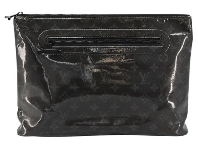LOUIS VUITTON Monogram Eclipse Glaze Pochette Cosmos Black M63373 Auth BA13371 Nero - vista 13