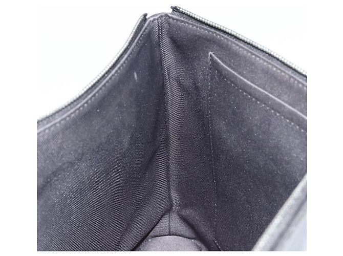 LOUIS VUITTON Monogram Eclipse Glaze Pochette Cosmos Black M63373 Auth BA13371 Nero - vista 19