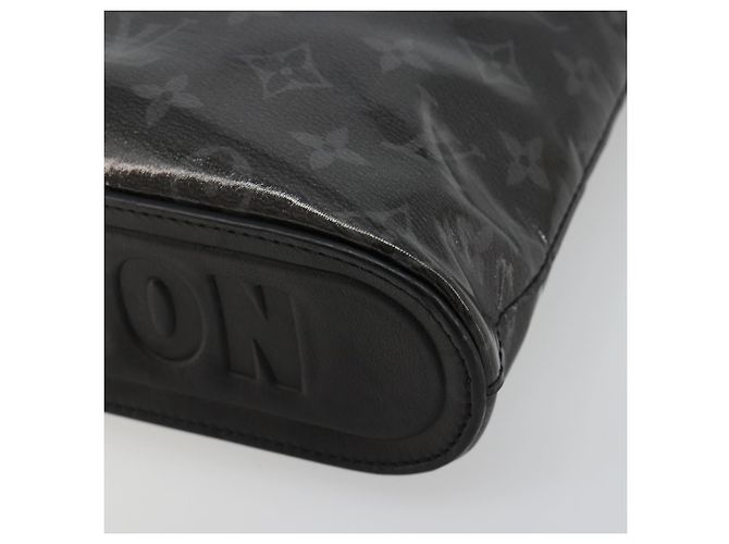 LOUIS VUITTON Monogram Eclipse Glaze Pochette Cosmos Black M63373 Auth BA13371 Nero - vista 7