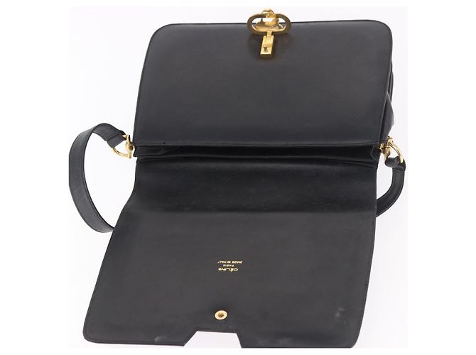 Céline Borsa a Spalla CELINE Horse Carriage in Pelle Nera e Oro Auth 185494 Nero D'oro - vista 10