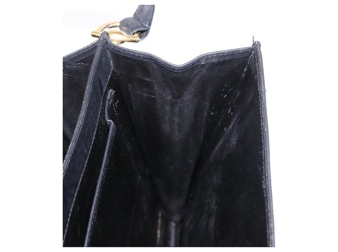 Céline Borsa a Spalla CELINE Horse Carriage in Pelle Nera e Oro Auth 185494 Nero D'oro - vista 20