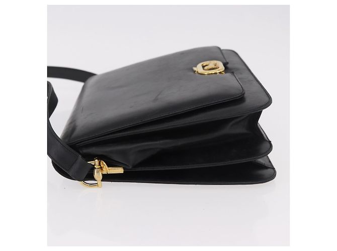 Céline Borsa a Spalla CELINE Horse Carriage in Pelle Nera e Oro Auth 185494 Nero D'oro - vista 4