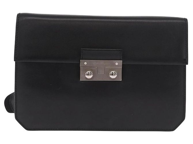Borsa a tracolla Salvatore Ferragamo in pelle nera e argento Auth bs35511 Nero - vista 13