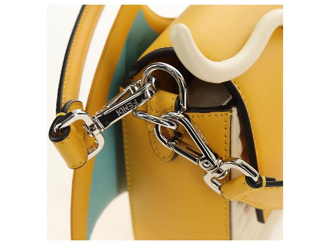 FENDI Dragonite FENDIxFRGMTxPOKMON Mamma Baguette Bag Leather Auth 167404SM Argento Giallo - vista 22