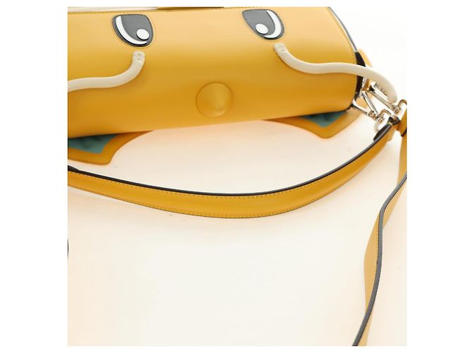 FENDI Dragonite FENDIxFRGMTxPOKMON Mamma Baguette Bag Leather Auth 167404SM Argento Giallo - vista 7