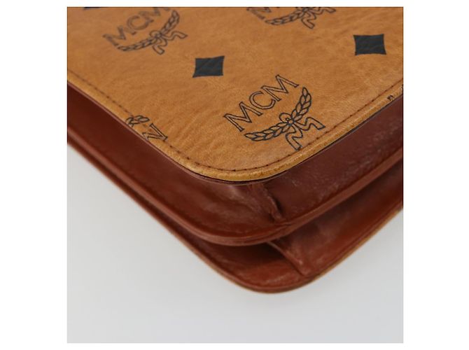 Borsa a Spalla MCM Vicetos Logogram PVC Pelle Marrone Oro Auth 184502 D'oro - vista 16