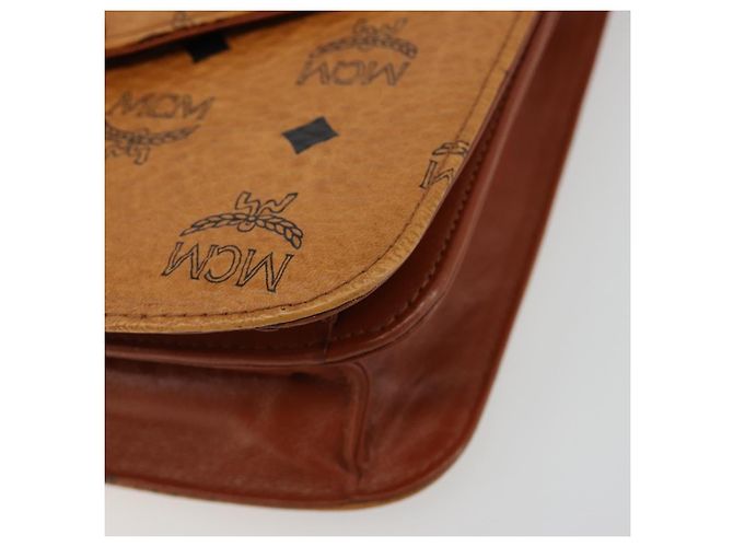Borsa a Spalla MCM Vicetos Logogram PVC Pelle Marrone Oro Auth 184502 D'oro - vista 9