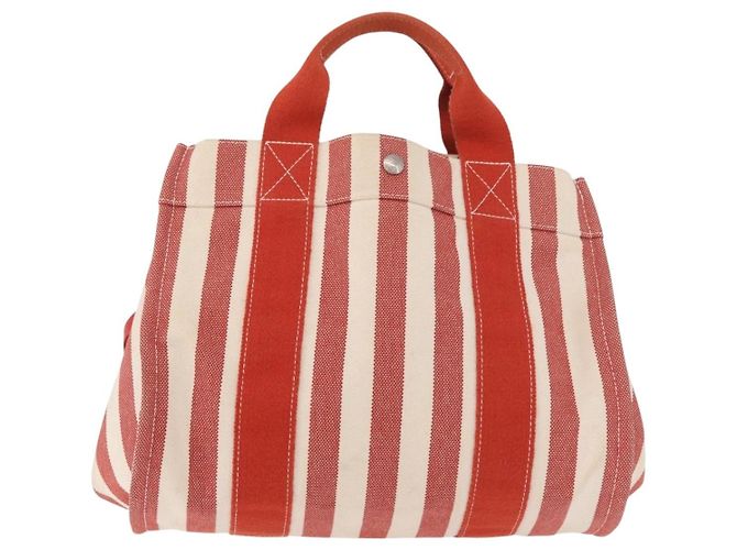 Hermès Borsa HERMES Cannes in tela rosso argento 184181A - vista 13